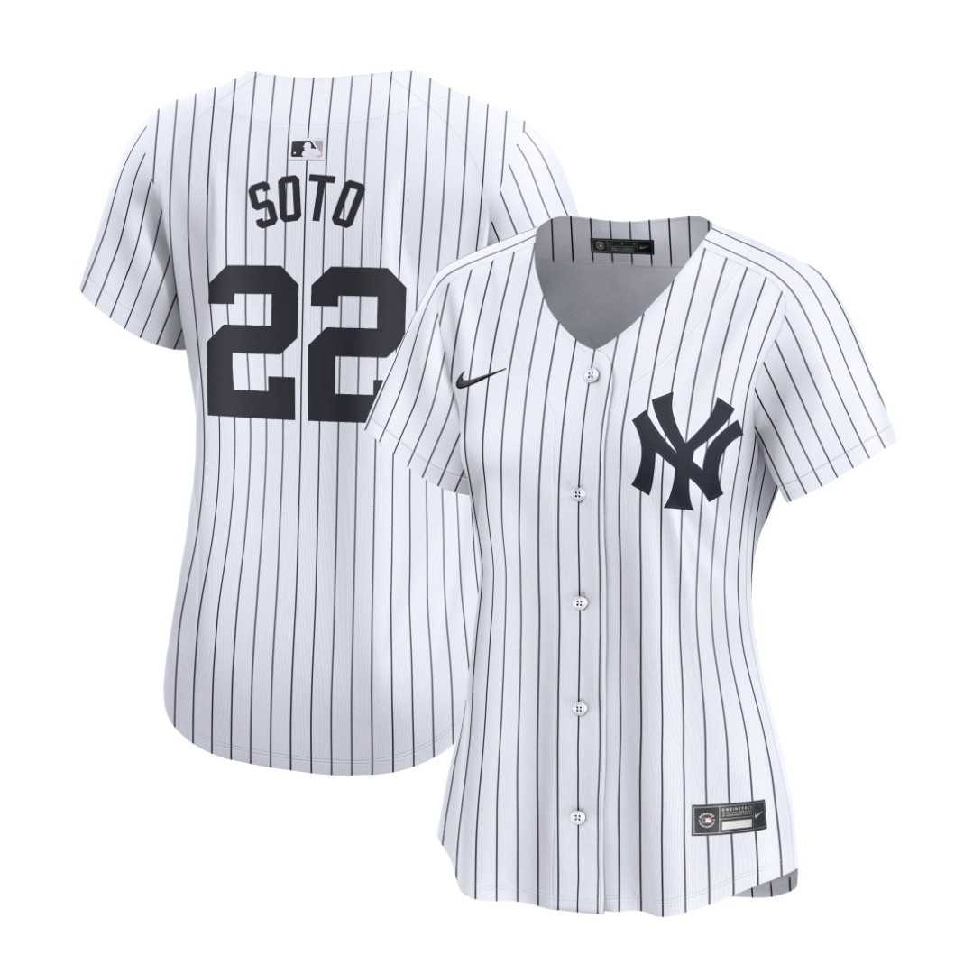 Women%27s New York Yankees #22 Juan Soto White Cool Base Stitched Jersey Dzhi